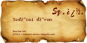 Szécsi Áron névjegykártya